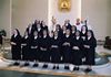 Il cardinale Michele Giordano in occasione dell'ultima vestizione di Piccole Ancelle