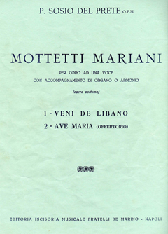 La copertina dello spartito 'Mottetti mariani'